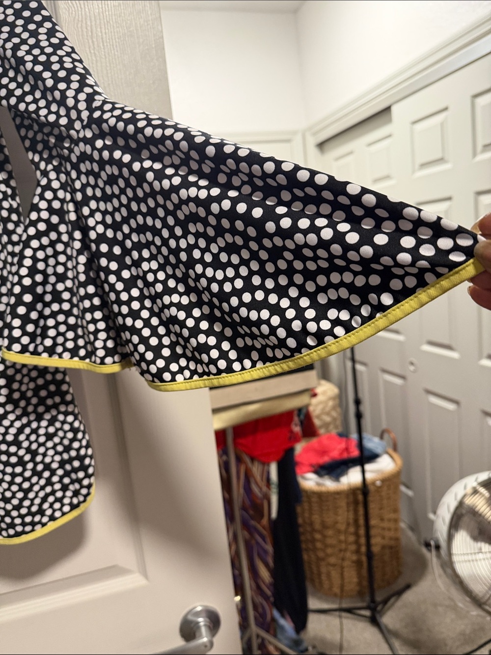 Coco Bianco Black and White Polka Dot Tunic with Yellow Trim - Picture 6 of 6